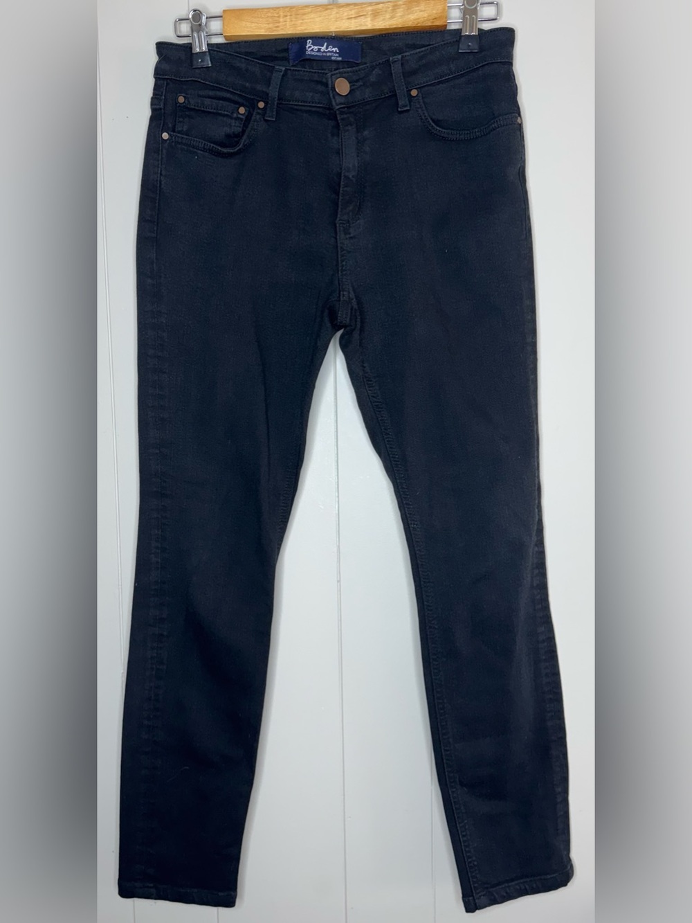 Boden The Soho Skinny Black Ankle Jeans Womens Size 8